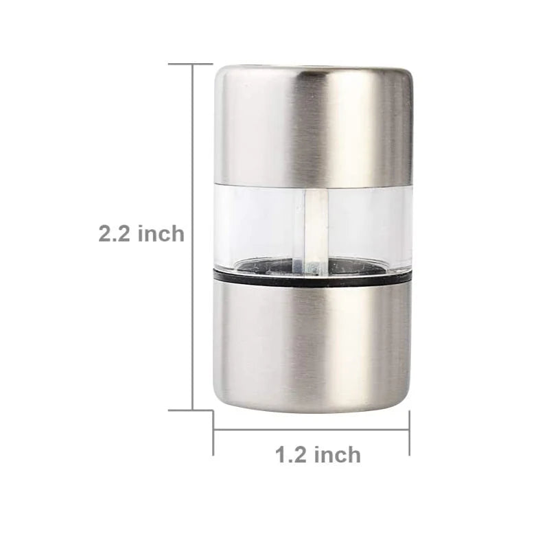 Molinillo Manual de Sal y Pimienta de Acero Inoxidable – Mini Portátil para Especias