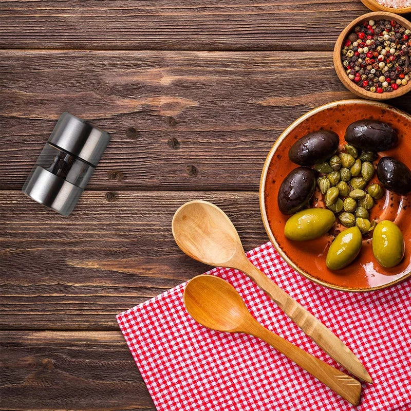 Molinillo Manual de Sal y Pimienta de Acero Inoxidable – Mini Portátil para Especias