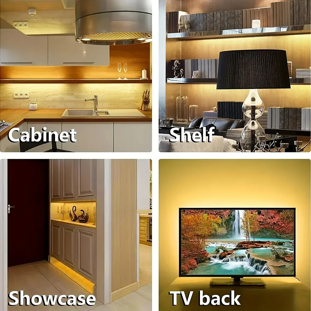 USB LED Strip Light with Motion & Hand Scan Sensor 5V Dimmable Lighting for Closet & Kitchen