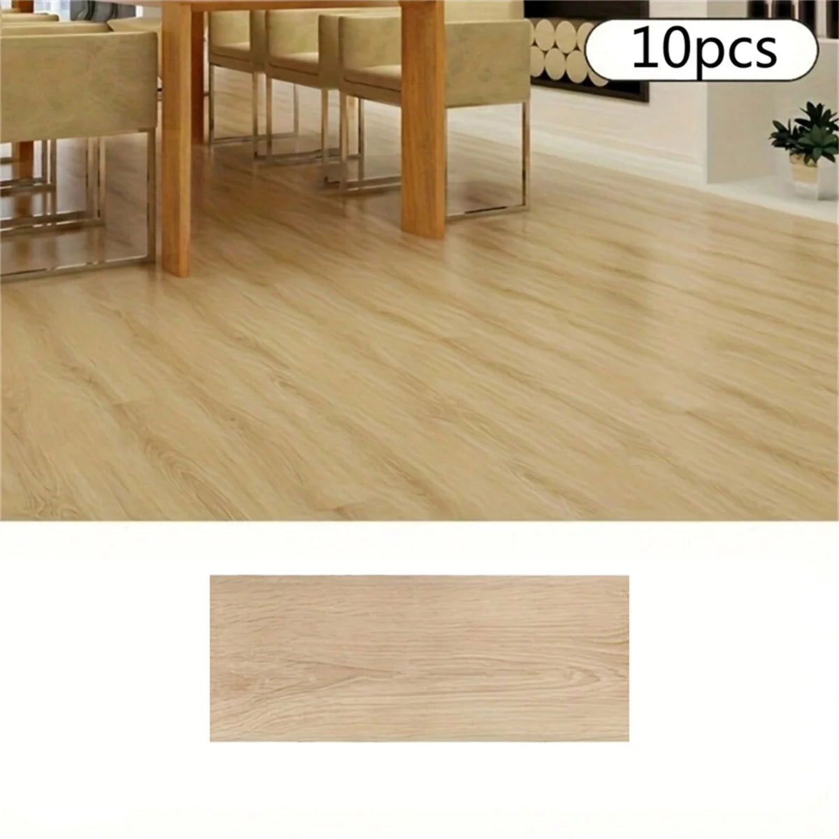 10 Pegatinas PVC 40x15cm Efecto Madera Gruesa | Suelo Vinílico Autoadhesivo e Impermeable