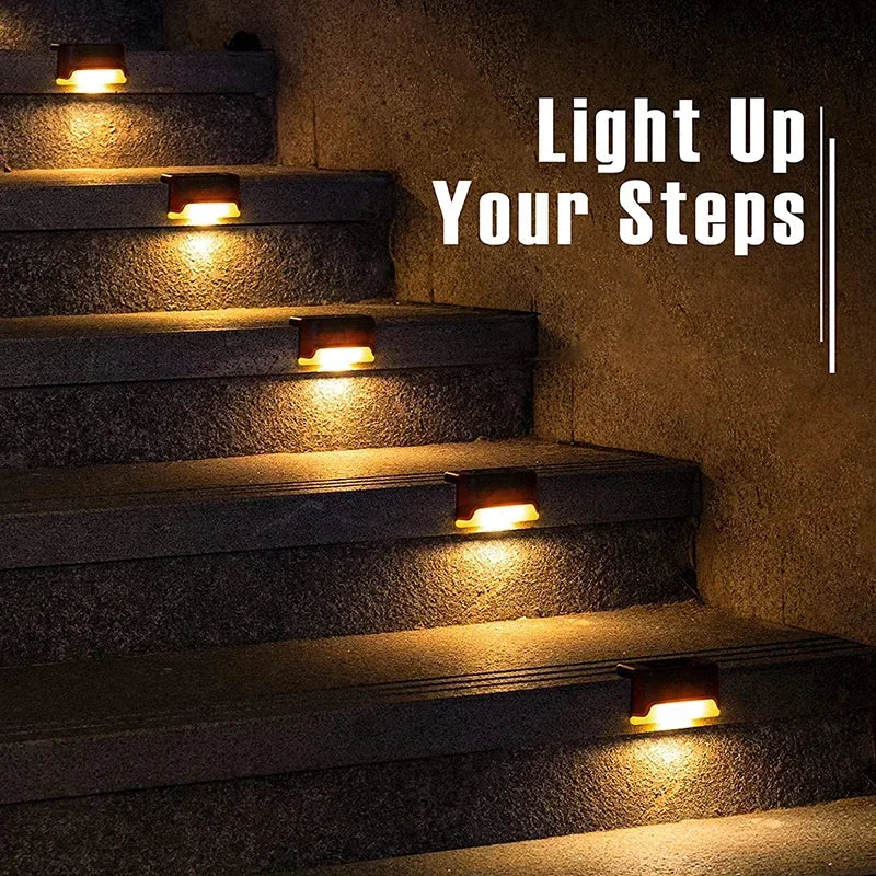 Solar LED Deck Lights for Outdoor Stairs & Garden