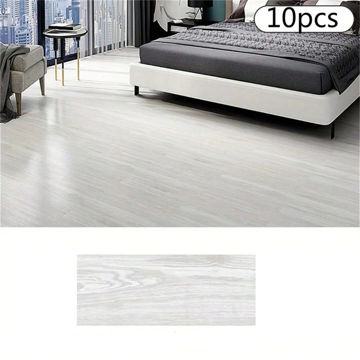 10 Pegatinas PVC 40x15cm Efecto Madera Gruesa | Suelo Vinílico Autoadhesivo e Impermeable