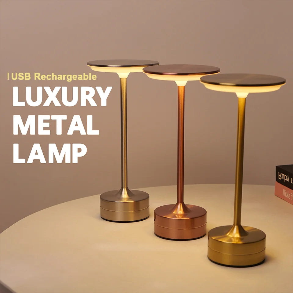 Lámpara de mesa LED con Sensor táctil, luz nocturna portátil recargable por USB, luz nocturna para dormitorio, lámpara de lectura inalámbrica, restaurante, Hotel y Bar