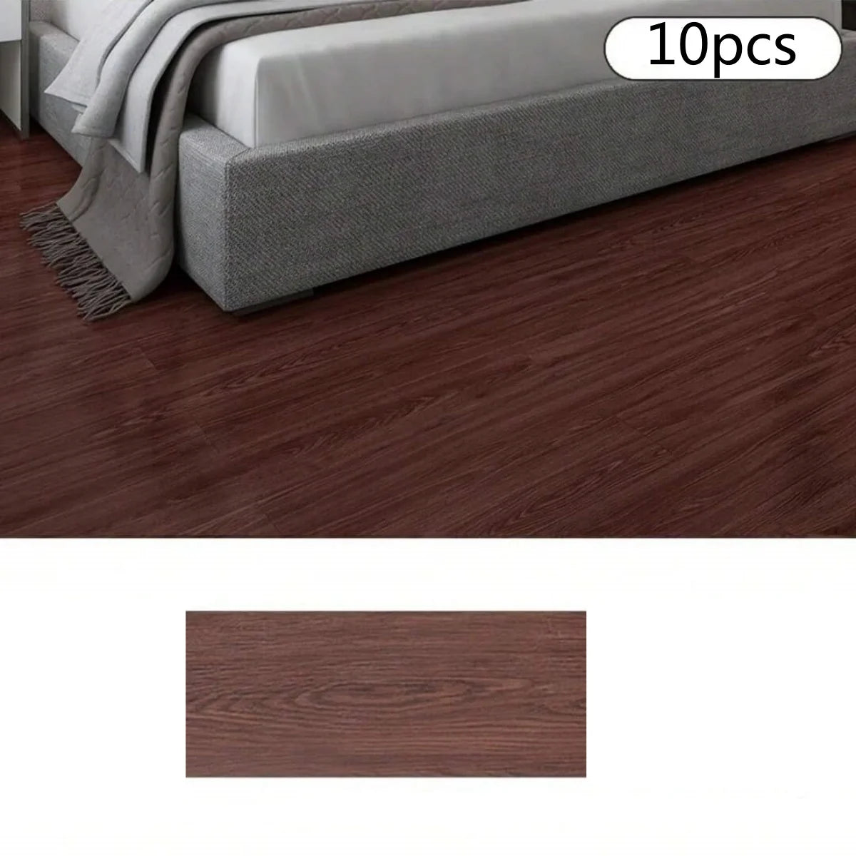 10 Pegatinas PVC 40x15cm Efecto Madera Gruesa | Suelo Vinílico Autoadhesivo e Impermeable