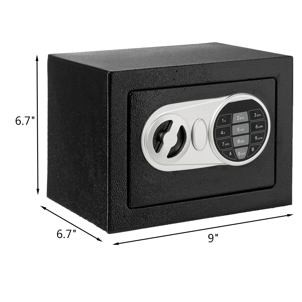 Caja Fuerte U17E Negra Electrónica para Hogar con Placa de Acero y Clave Digital