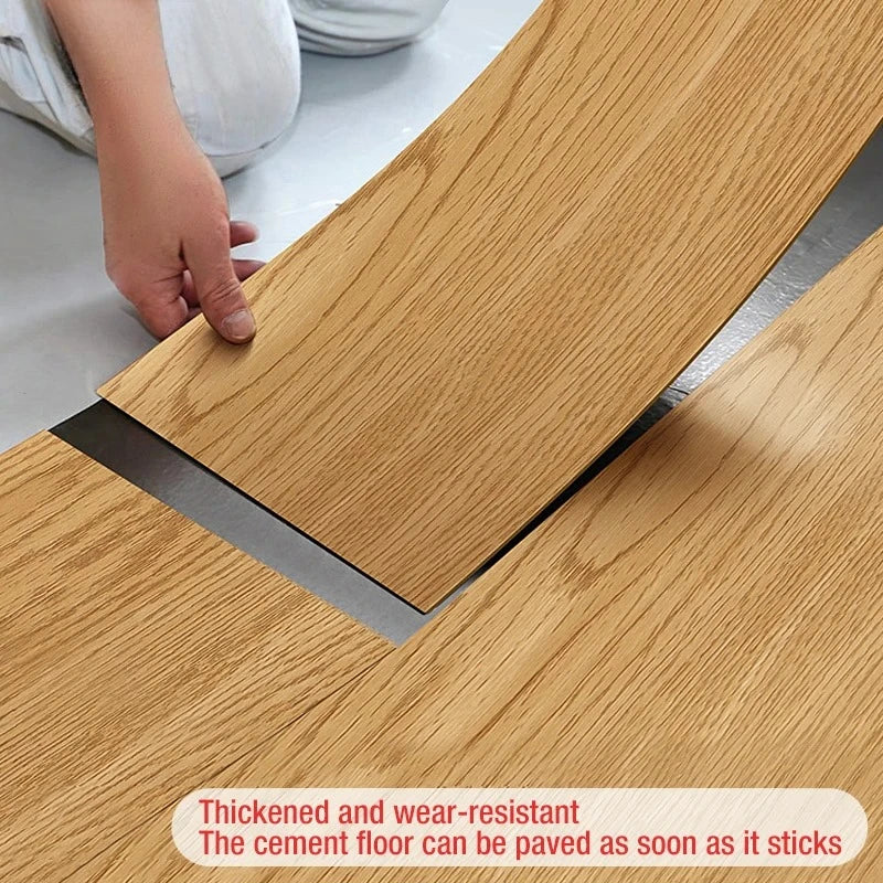 10 Pegatinas PVC 40x15cm Efecto Madera Gruesa | Suelo Vinílico Autoadhesivo e Impermeable