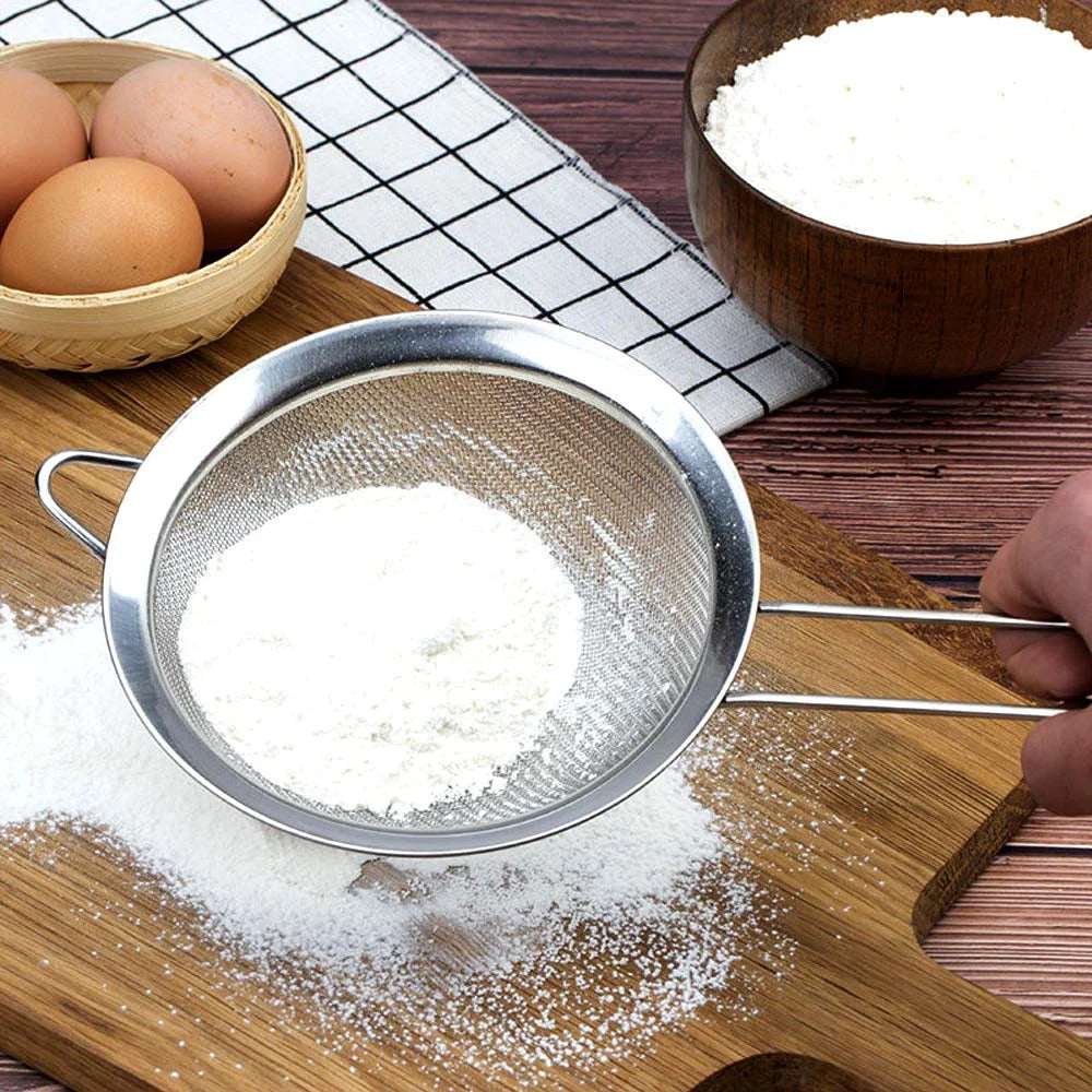 Coladores de Malla Fina de Acero Inoxidable 3 Pzs – Tamiz Multiusos de Cocina
