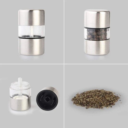 Molinillo Manual de Sal y Pimienta de Acero Inoxidable – Mini Portátil para Especias
