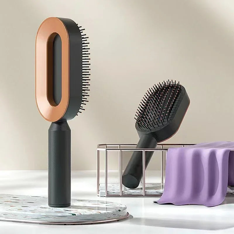 Cepillo de Pelo Auto-Limpiante  Masaje Capilar y Antiestático