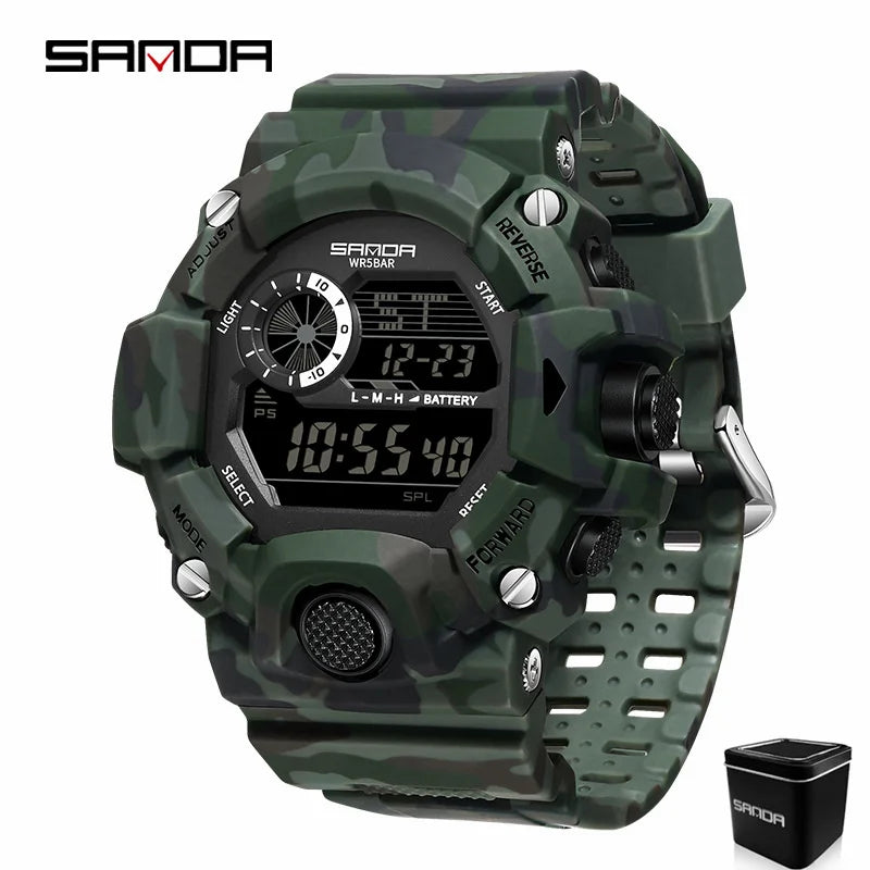 Reloj Deportivo Militar  Resistente al Agua y Diseño Camuflaje