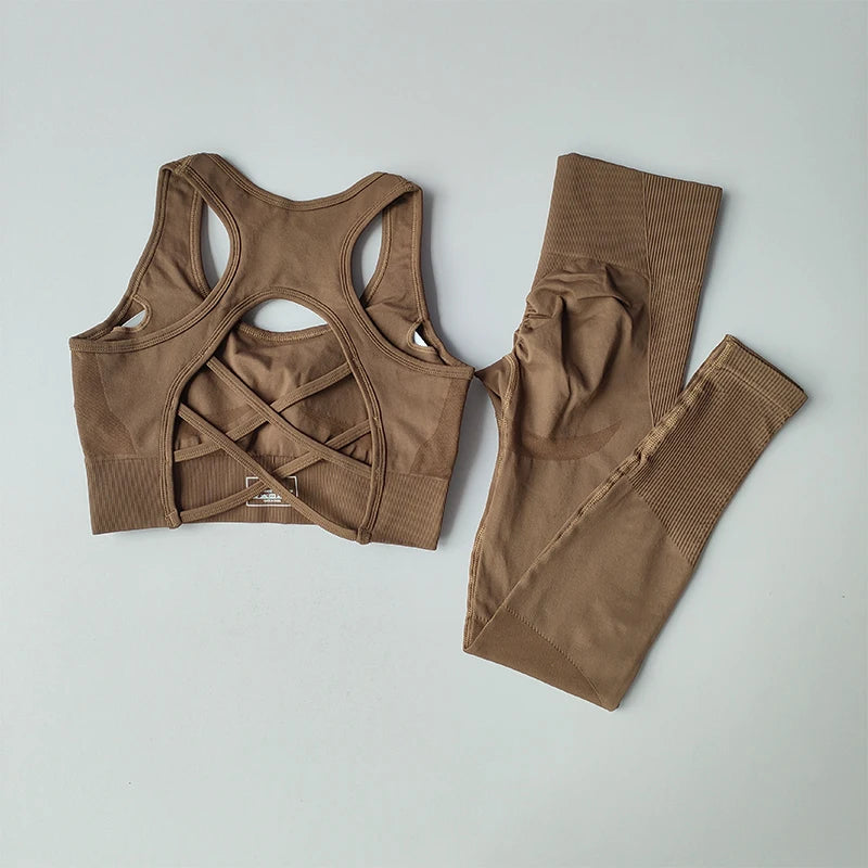 Set 2PCS Sports Bra & Leggings - Ropa Deportiva Mujer para Yoga & Fitness