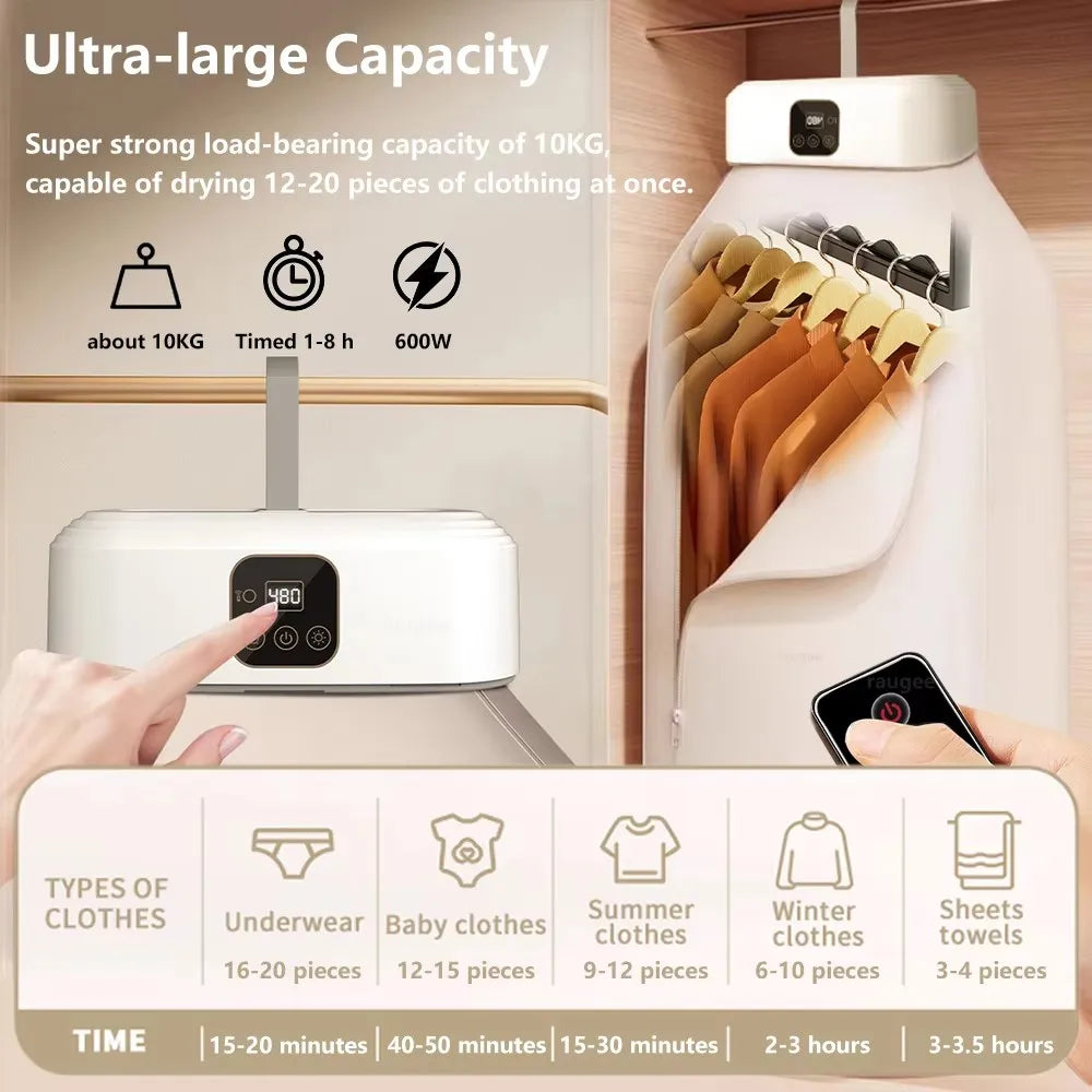Secadora de Ropa Plegable  Inteligente, UV y Portátil para Viajes