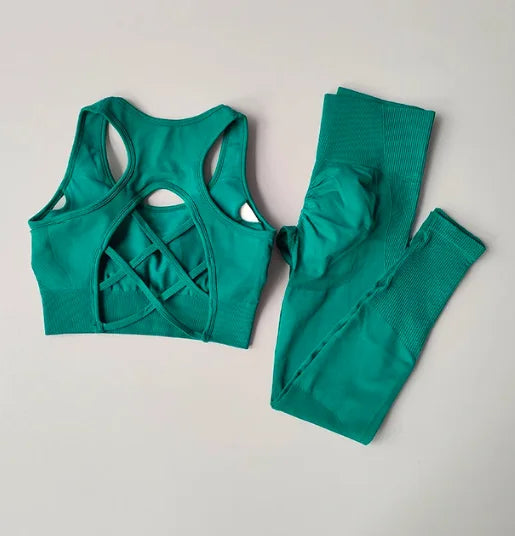 Set 2PCS Sports Bra & Leggings - Ropa Deportiva Mujer para Yoga & Fitness