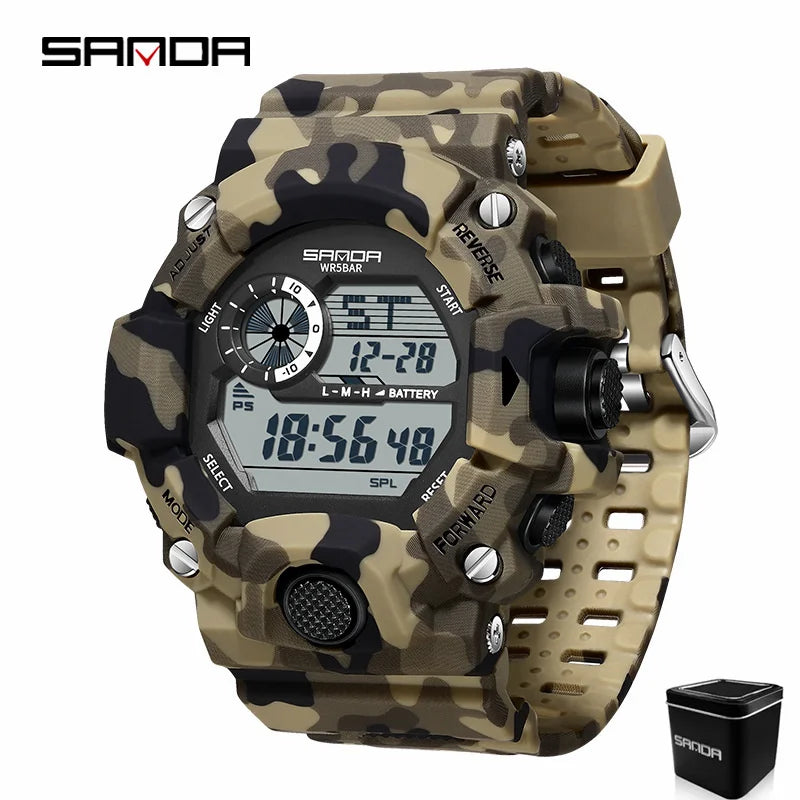 Reloj Deportivo Militar  Resistente al Agua y Diseño Camuflaje