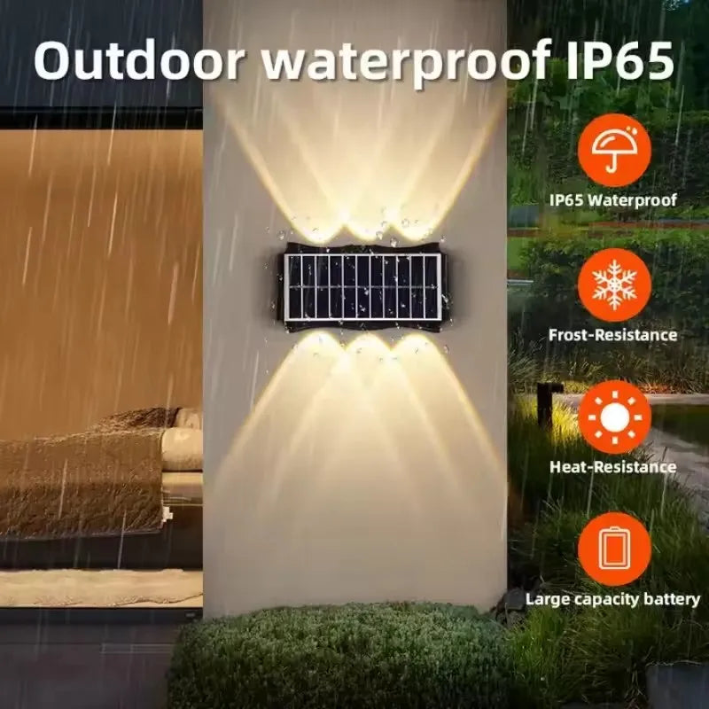 ☀️ Outdoor Solar Wall Lamp – Waterproof LED Up & Down Lighting for Garden & Yard Décor