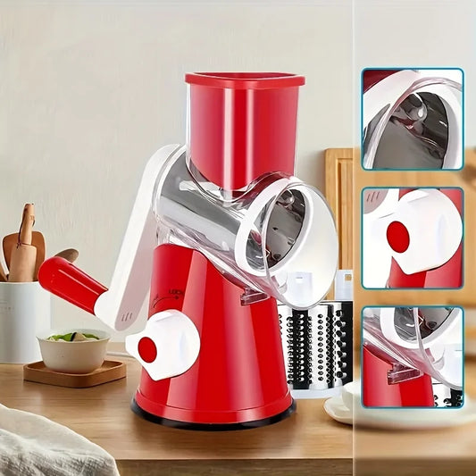 🥒 Vegetable & Fruit Slicer Grater  Efficient Drum Cutter for Fast, Even Shreds