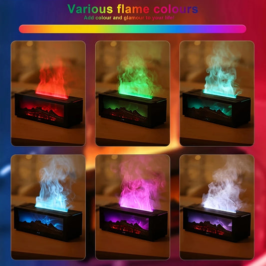 🔥 Flame Diffuser & Humidifier USB, Remote Control & Essential Oils