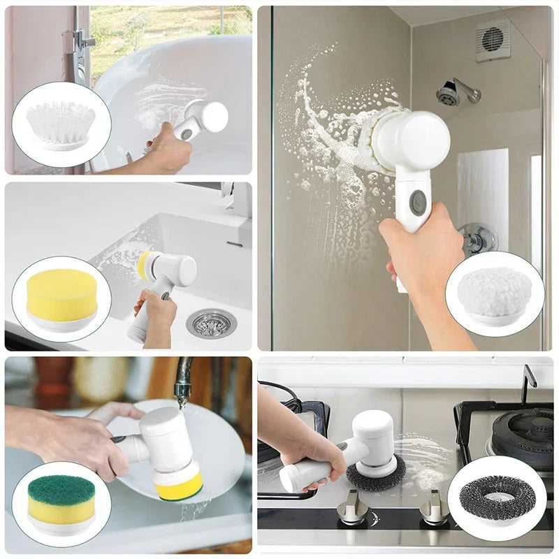 Electric Spin Scrubber con 5 Cepillos Limpieza ...


