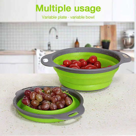 🥕 Foldable Silicone Basket – Fruit & Vegetable Cleaning & Draining Kitchen Gadget