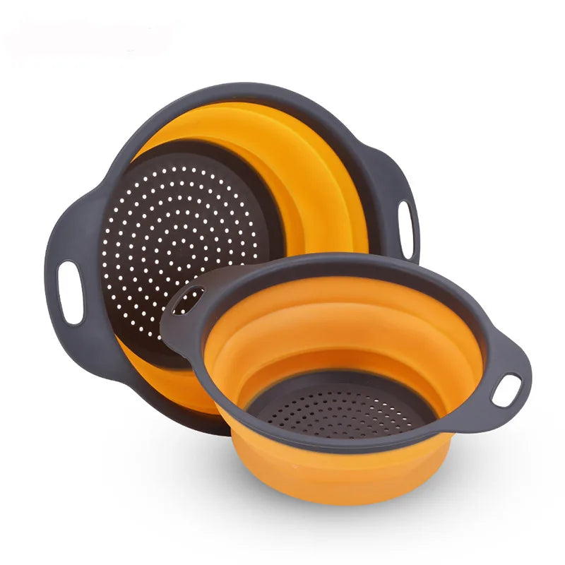 🥕 Foldable Silicone Basket – Fruit & Vegetable Cleaning & Draining Kitchen Gadget