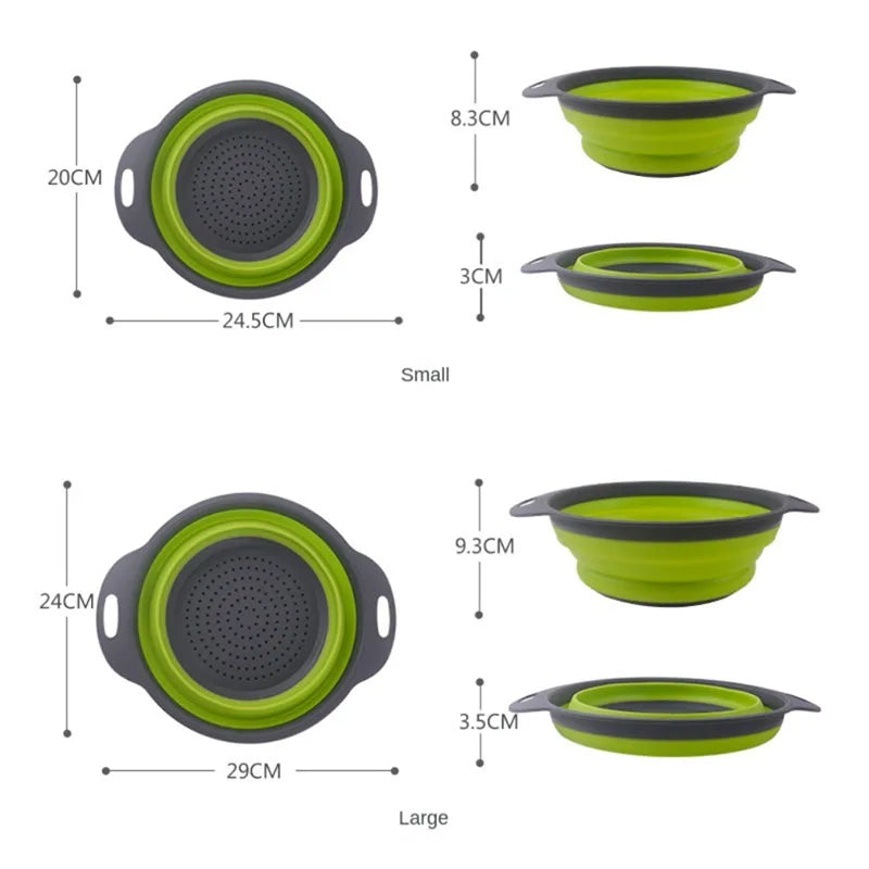 🥕 Foldable Silicone Basket – Fruit & Vegetable Cleaning & Draining Kitchen Gadget