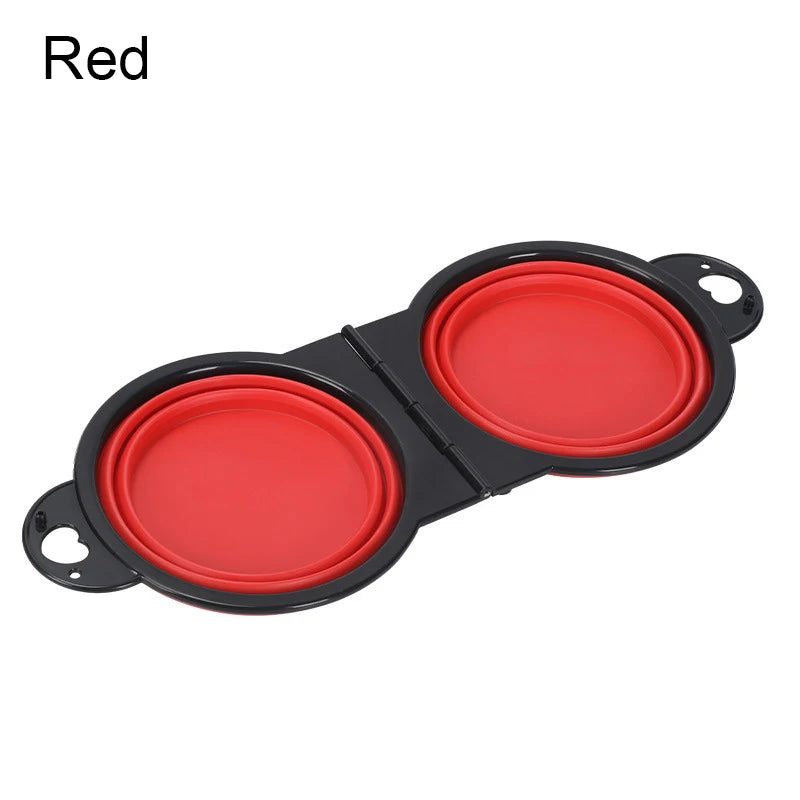 Foldable 2-in-1 Pet Bowl Portable Food & Water Tray for Dog