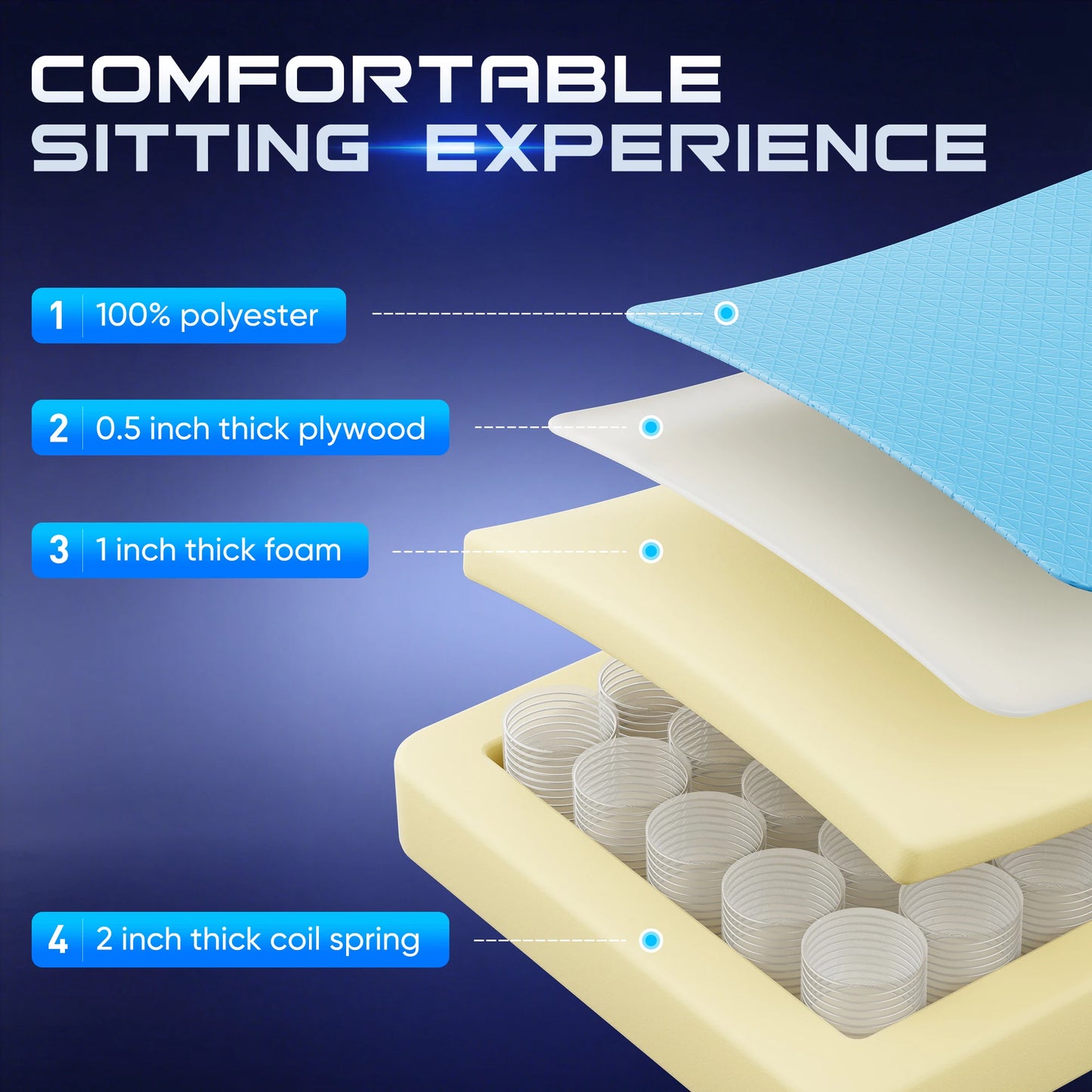 JHK Chair Ergonomic, Swivel & Adjustable for Your Space