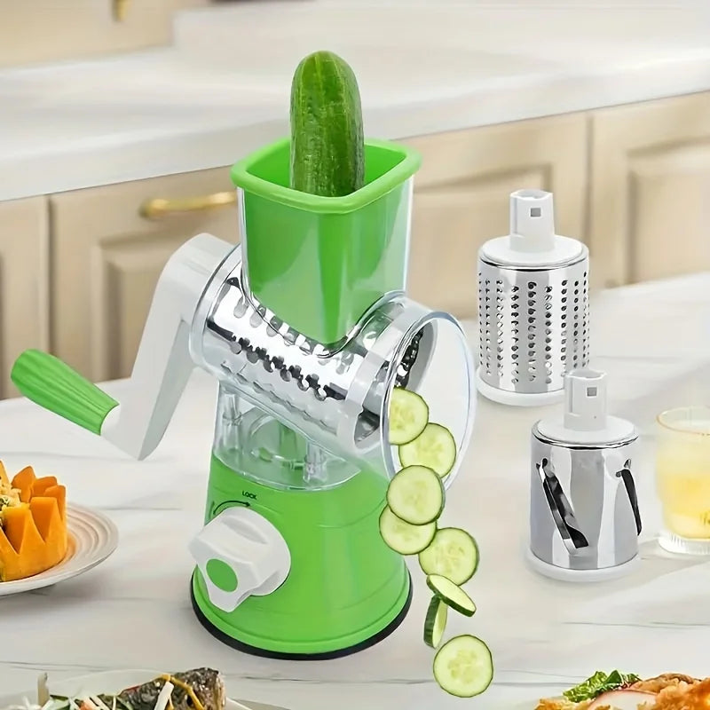 🥒 Vegetable & Fruit Slicer Grater  Efficient Drum Cutter for Fast, Even Shreds
