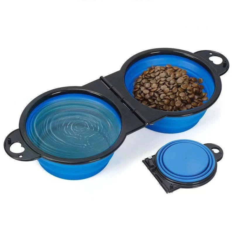 Foldable 2-in-1 Pet Bowl Portable Food & Water Tray for Dog