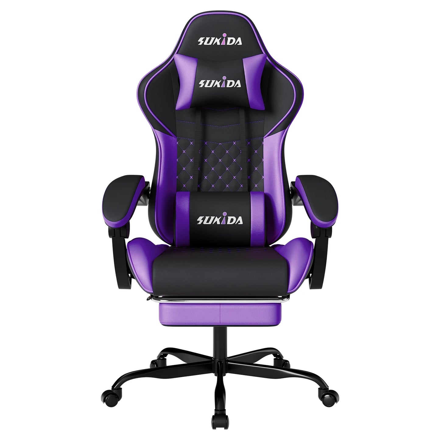 🎮 Ergonomic Gaming Chair Massage, Swivel & Lumbar Support