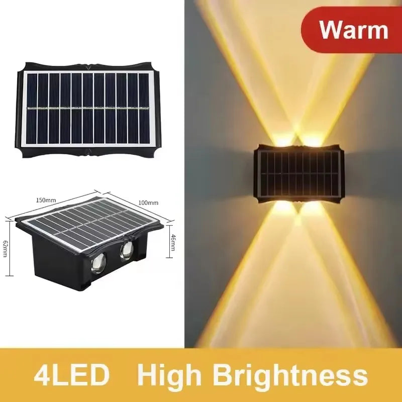 ☀️ Outdoor Solar Wall Lamp – Waterproof LED Up & Down Lighting for Garden & Yard Décor
