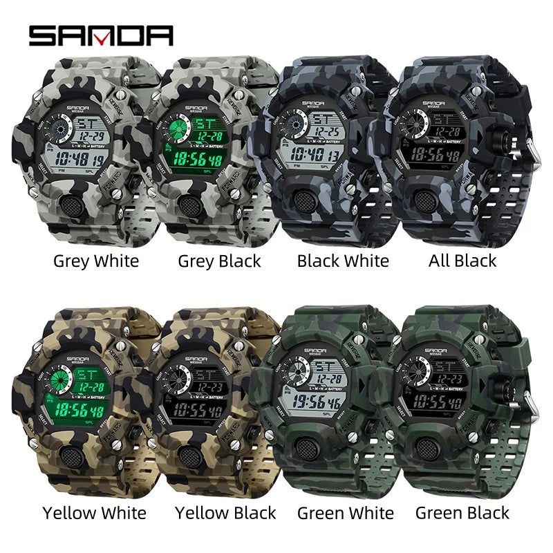 Reloj Deportivo Militar  Resistente al Agua y Diseño Camuflaje
