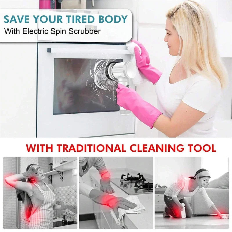 Electric Spin Scrubber con 5 Cepillos Limpieza ...



