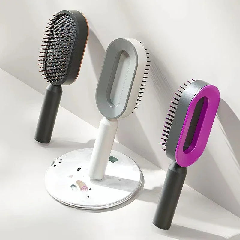 Cepillo de Pelo Auto-Limpiante  Masaje Capilar y Antiestático
