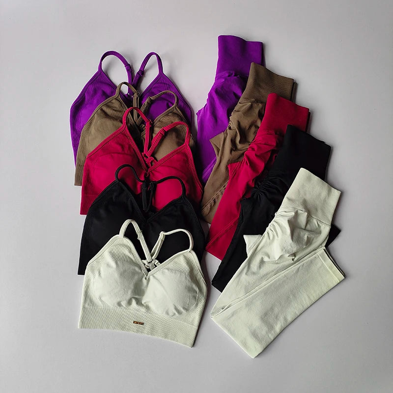 Seamless Fitness Set - Conjunto Deportivo Mujer Push-Up & Secado Rápido