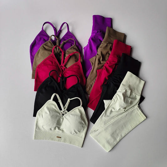 Seamless Fitness Set - Conjunto Deportivo Mujer Push-Up & Secado Rápido