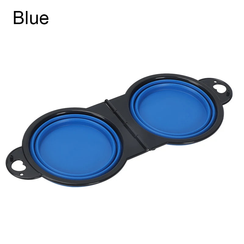 Foldable 2-in-1 Pet Bowl Portable Food & Water Tray for Dog