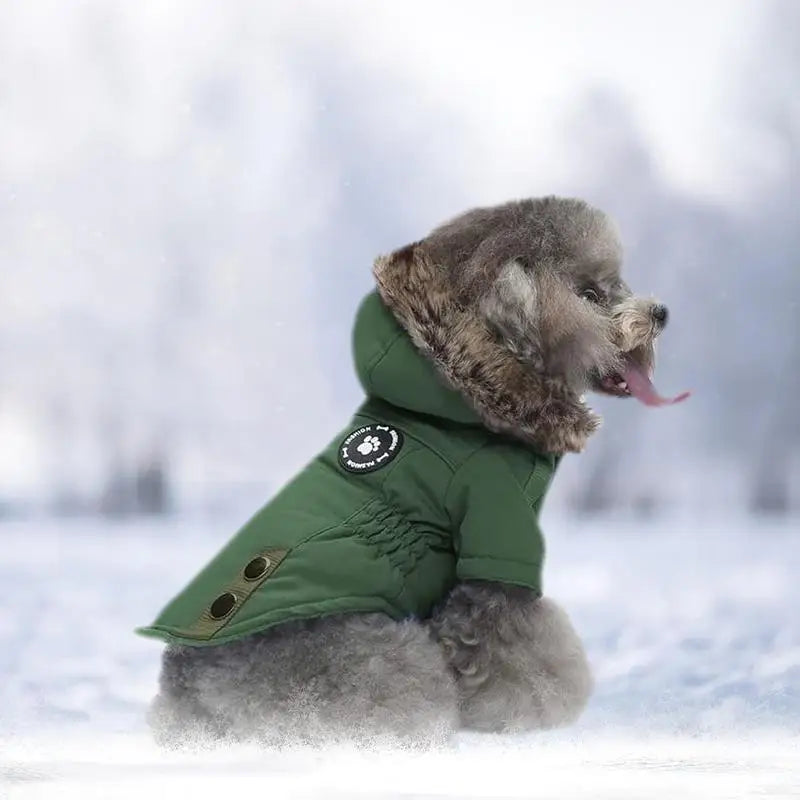 Chaqueta Acolchada con Capucha para Perros Pequeños  Invierno Cálido