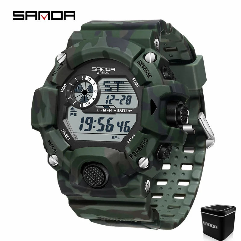 Reloj Deportivo Militar  Resistente al Agua y Diseño Camuflaje