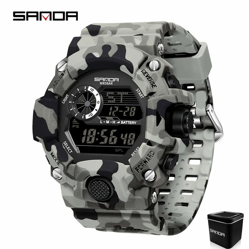 Reloj Deportivo Militar  Resistente al Agua y Diseño Camuflaje