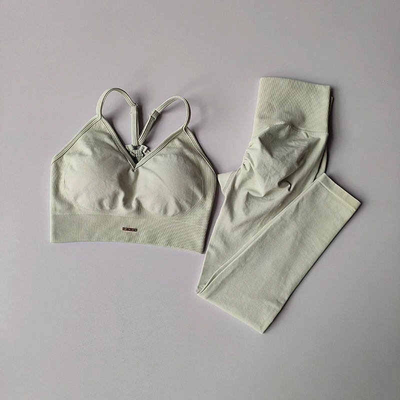 Seamless Fitness Set - Conjunto Deportivo Mujer Push-Up & Secado Rápido