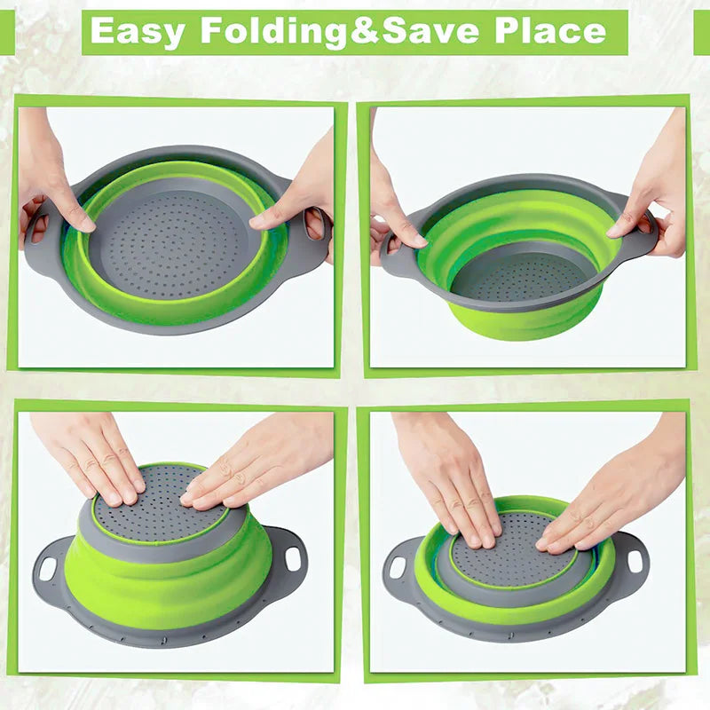🥕 Foldable Silicone Basket – Fruit & Vegetable Cleaning & Draining Kitchen Gadget