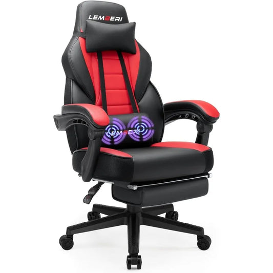 Silla Gamer LEMBERI 400lb  Estilo Racing con Reposapiés para Adultos