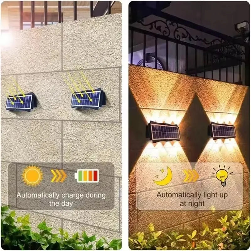 ☀️ Outdoor Solar Wall Lamp – Waterproof LED Up & Down Lighting for Garden & Yard Décor
