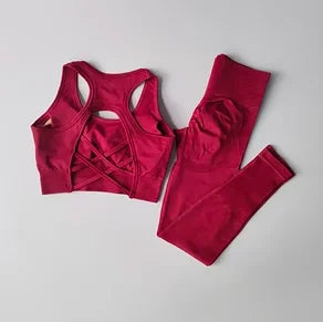Set 2PCS Sports Bra & Leggings - Ropa Deportiva Mujer para Yoga & Fitness
