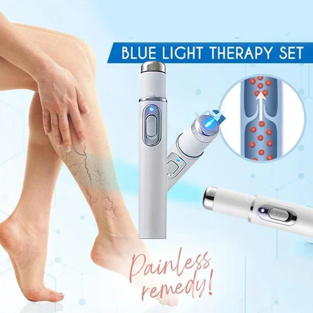 Blue light therapy pen for spider veins