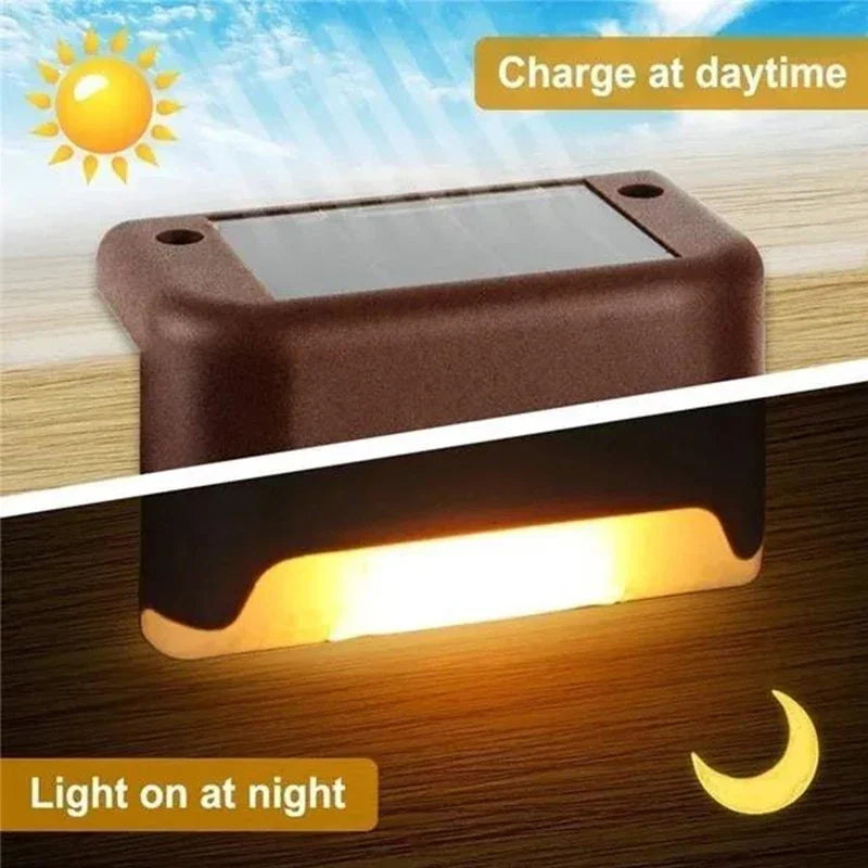 Solar LED Deck Lights for Outdoor Stairs & Garden