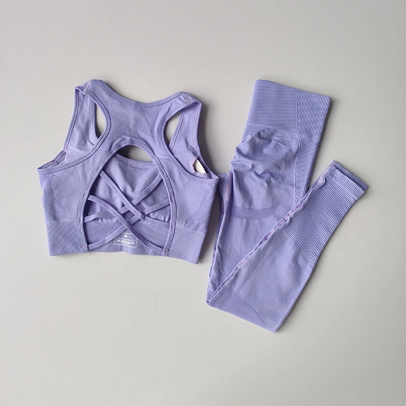 Set 2PCS Sports Bra & Leggings - Ropa Deportiva Mujer para Yoga & Fitness