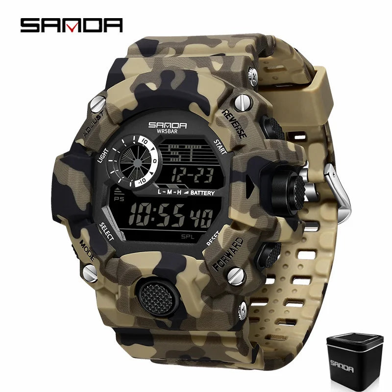 Reloj Deportivo Militar  Resistente al Agua y Diseño Camuflaje