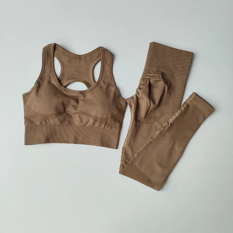 Set 2PCS Sports Bra & Leggings - Ropa Deportiva Mujer para Yoga & Fitness